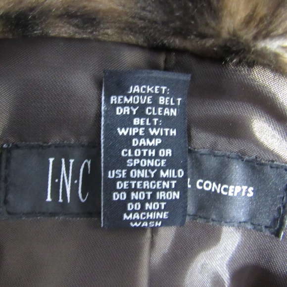 INC Leopard Print Fur Jack -Missing Belt - Picture 6 of 6